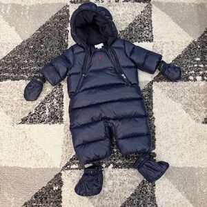 Ralph Lauren Navy Baby Snowsuit with Hood